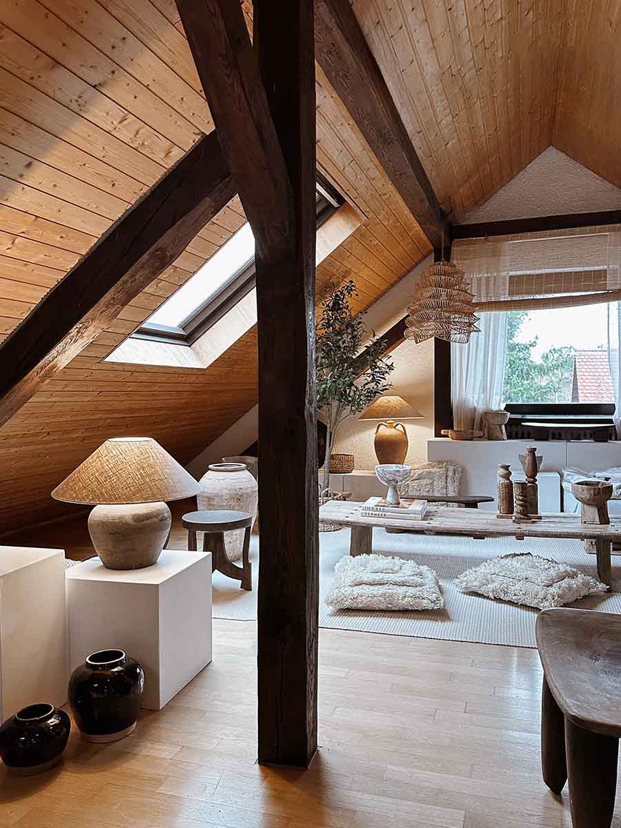 Rattan ceiling pendant Luna Deckenleuchte
