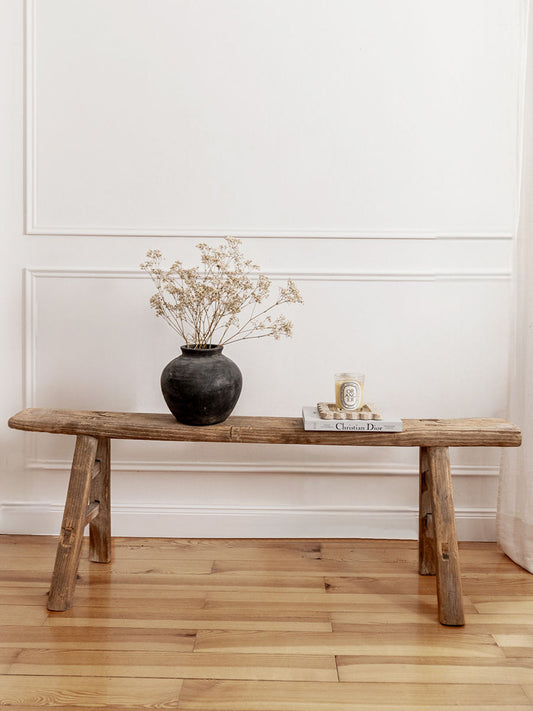 Rustikale Holzbank vintage Ulmenholz
