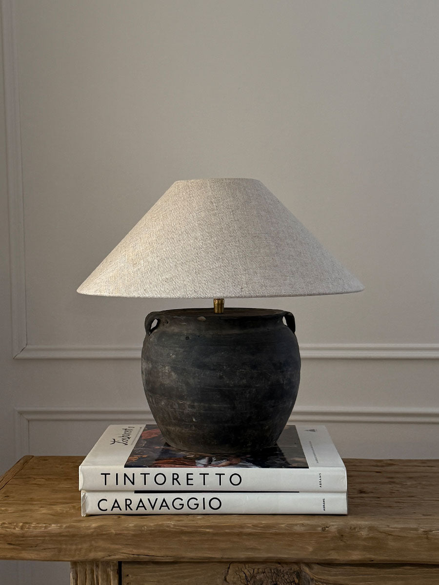 Lampe antik rustikal, antique pot table lamp rustic