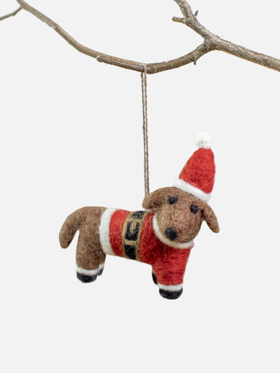 Weihnachtsanhänger Hund aus Filz felt dog