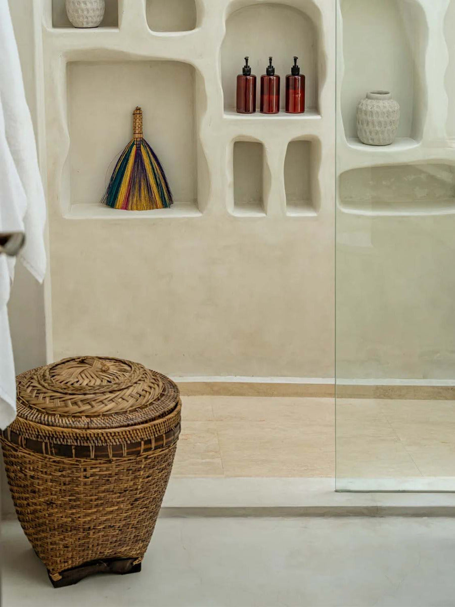 stilvoller rattan korb