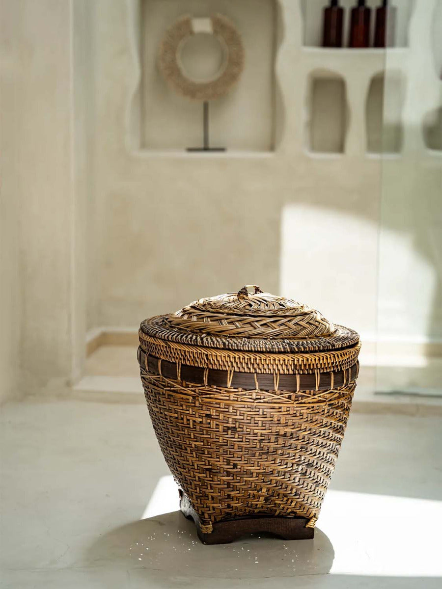 stilvoller rattan korb, rattan basket