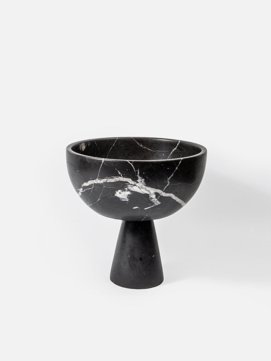 Marmorschale mit Fuß Artdeco schwarz