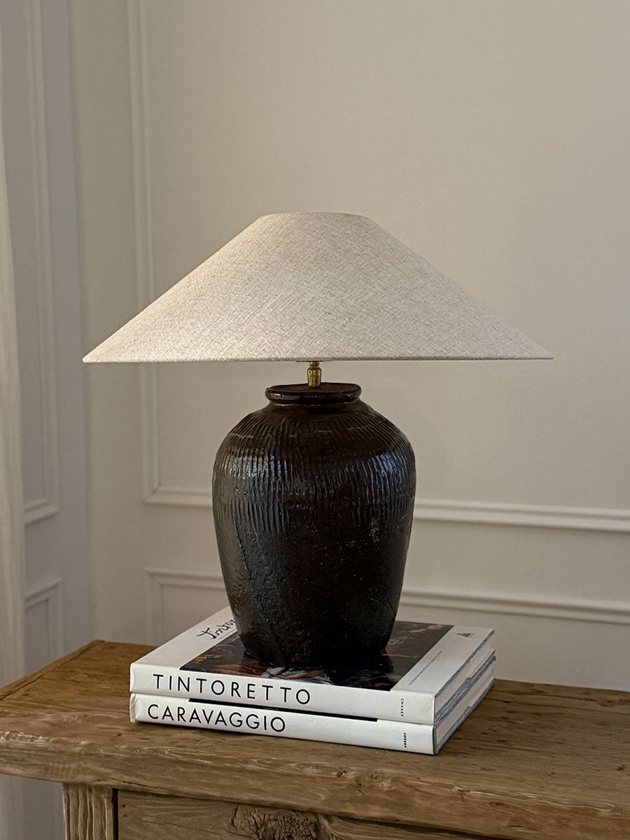 Lampe antik rustikal, antique pot table lamp rustic