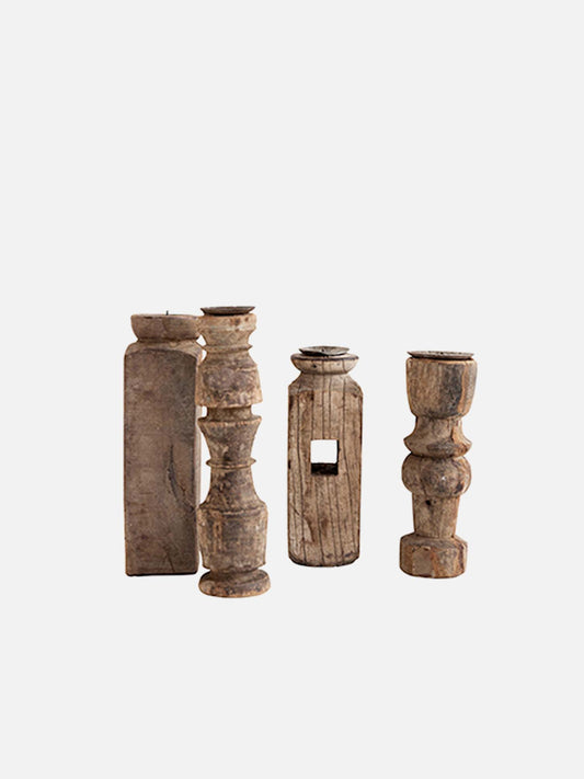 Portavelas de madera