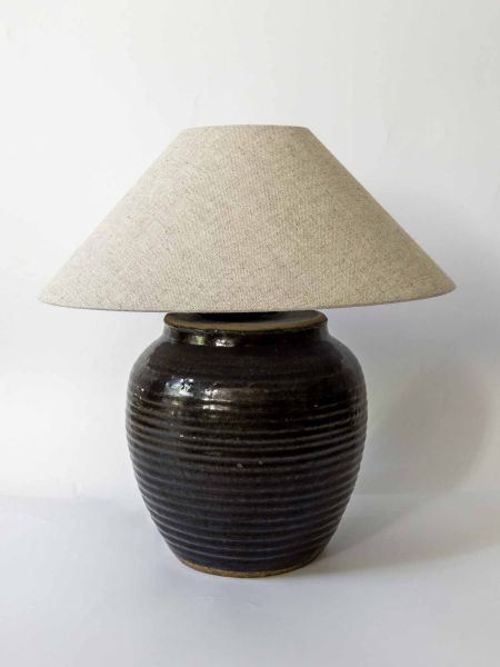 rustic pot table lamp