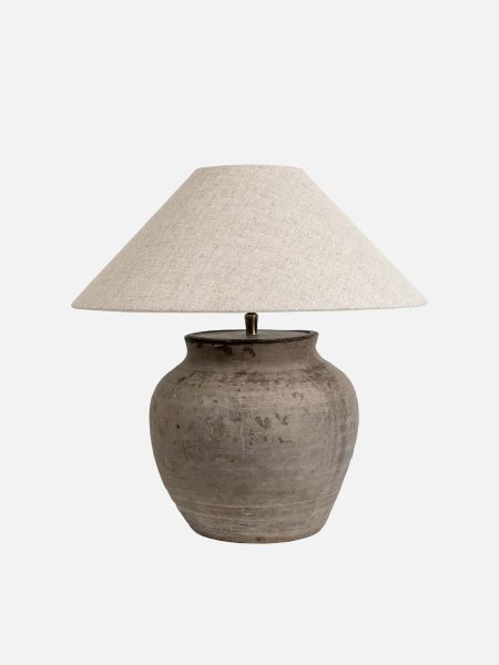 Lampe mit antikem Keramikfuß wabisabi