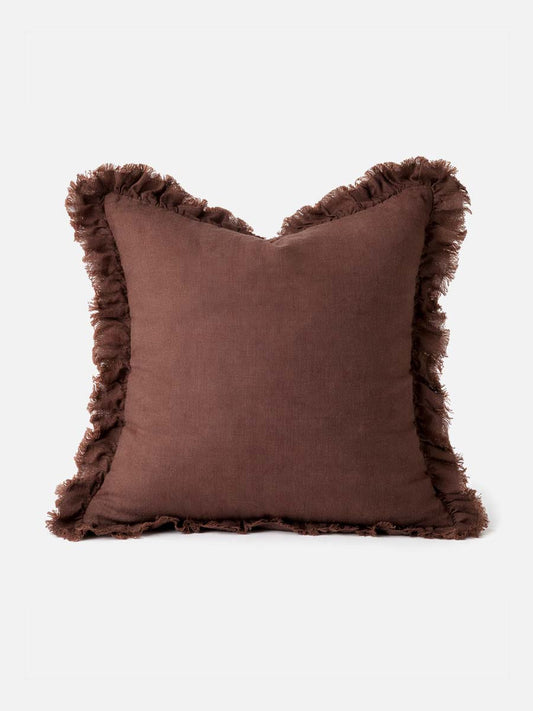 Cuscino Juliet Marrone Scuro in Lino 45 × 45