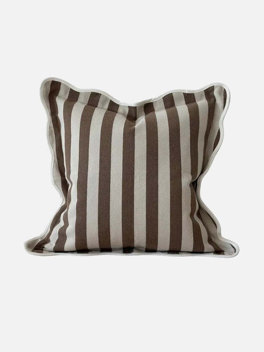 Cuscino Louise Marrone a Righe 45 × 45