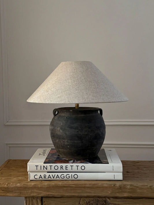 Lampada con base in ceramica antica