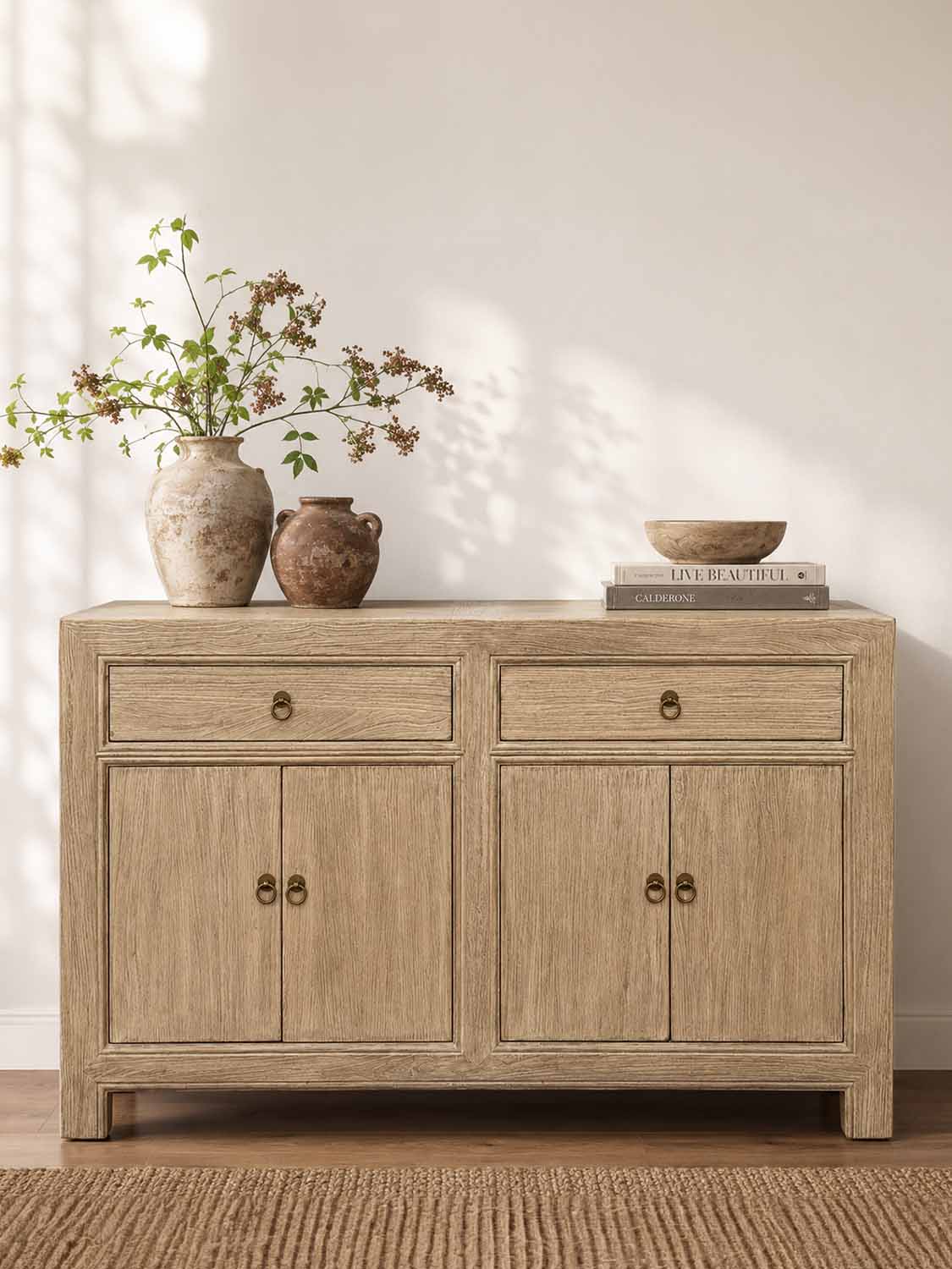 Sideboard Kommode aus Naturholz massiv Schubladen