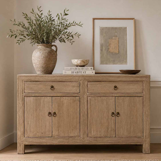 Sideboard Kommode aus Naturholz massiv Schubladen