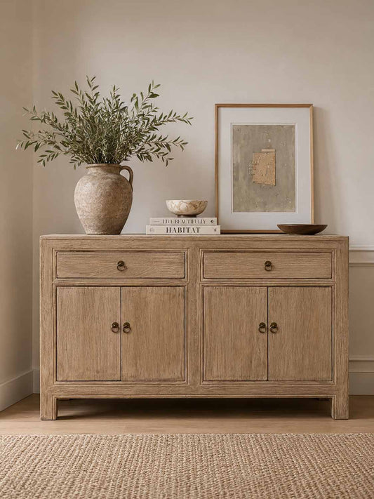 Sideboard Kommode aus Naturholz massiv Schubladen