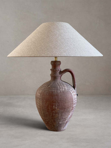 Lampe Terracotta avec pied en céramique antique