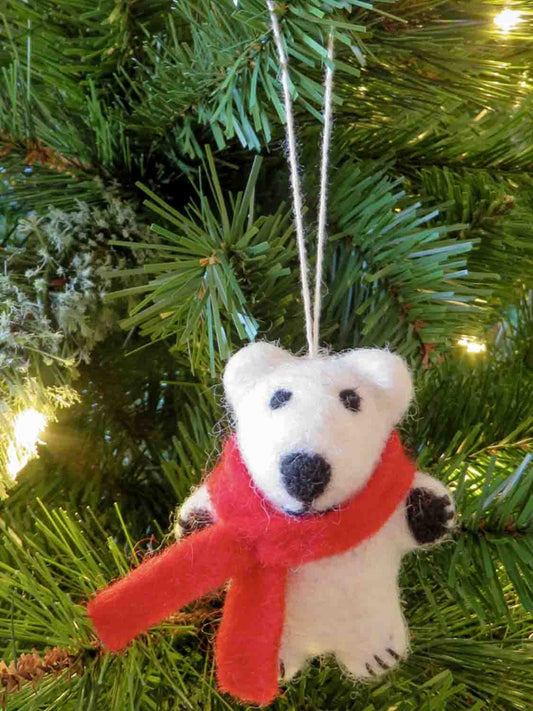 Ciondolo di Natale orso in feltro