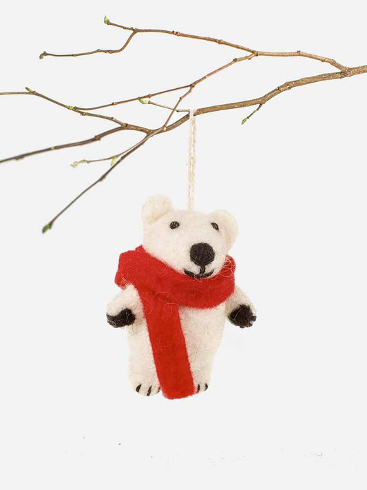 Ciondolo di Natale orso in feltro