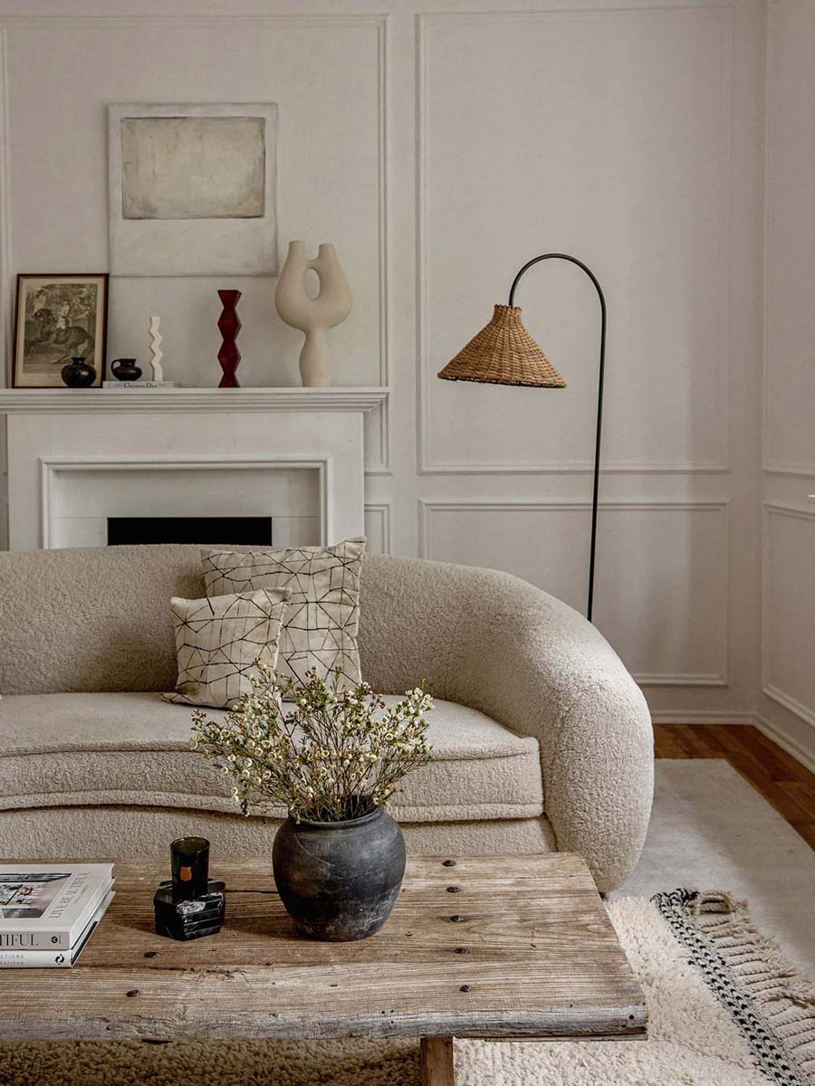 Rattan Lampe, Stehleuchte, Floor Lamp Clara  Rattan Wicker 