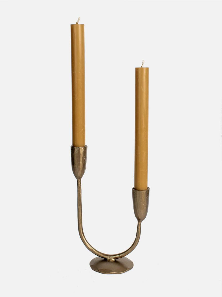 Kerzenhalter Messing zweiarmig