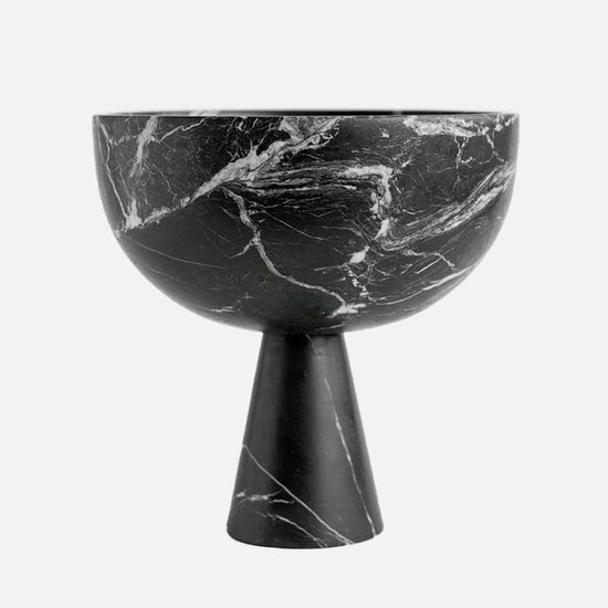 Sculptural black marble bowl with foot – Katie Fischer