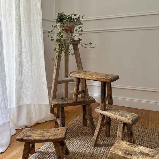Rustikaler Mini Hocker melkhocker stool wabisabi