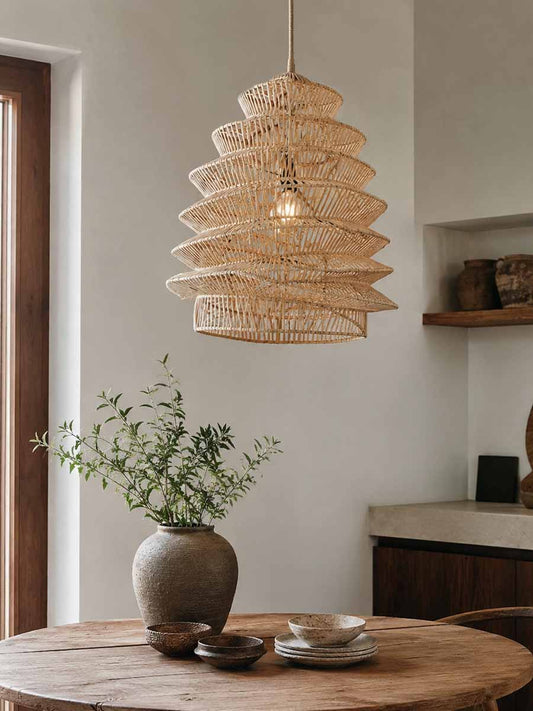 Rattan ceiling pendant Luna