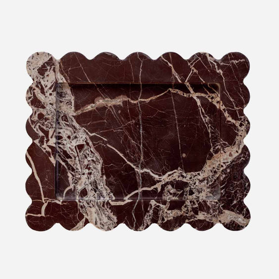 Marmor Tablett in Deep Red, marble tray