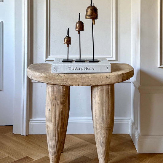 senufo hocker altholz rustikal stool elm