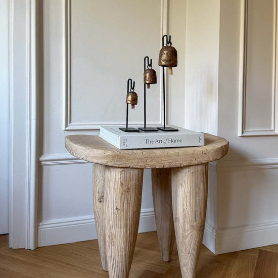 senufo hocker altholz rustikal stool elm