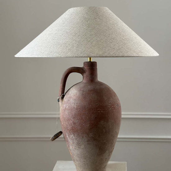 rustikale tischlampe vintage primitive lamp amphore terracotta