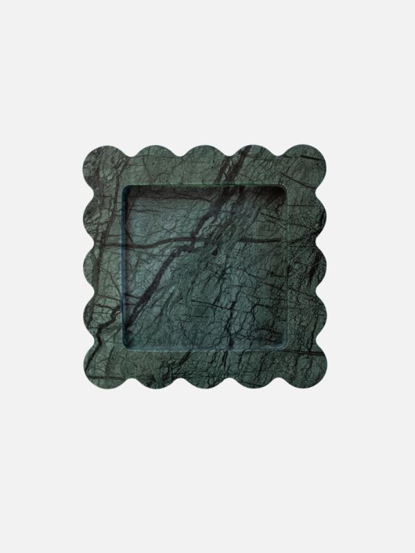 Marmor Tablett in Pine Shadow, grün