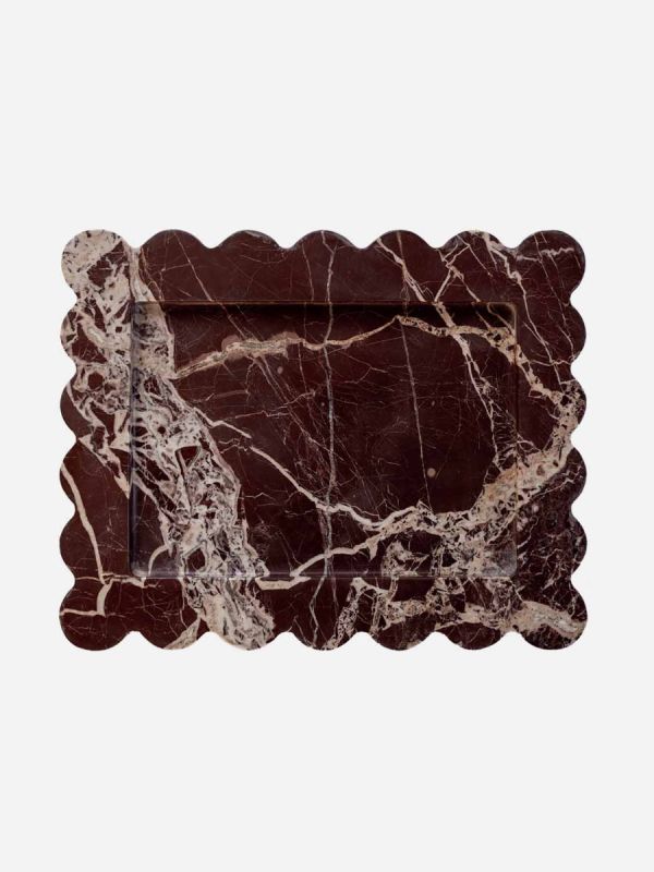 Marmor Tablett in Deep Red, marble tray