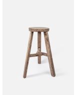 Rustic round stool brutalism