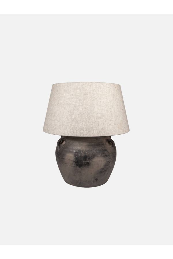 Lamp with antique ceramic base grey